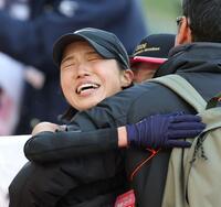 ４位でゴールした矢田みくに（撮影・中田匡峻）