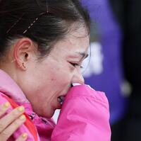 ７位に終わり、悔し涙を流した松田瑞生（撮影・中田匡峻）