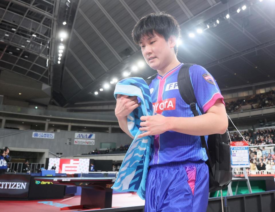 準決勝で敗れた張本智和（撮影・石井剣太郎）
