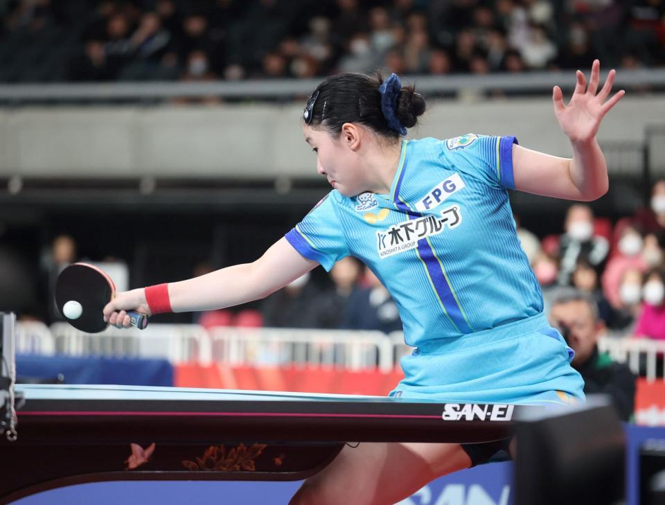 優勝した張本美和（撮影・石井剣太郎）