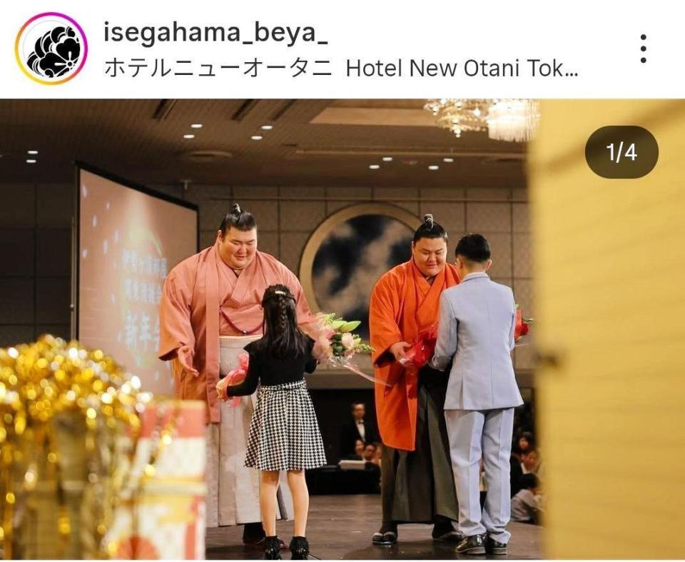 伊勢ケ浜部屋後援会のインスタグラム（＠ｉｓｅｇａｈａｍａ＿ｂｅｙａ＿）から