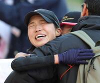 　４位でゴールした矢田みくに