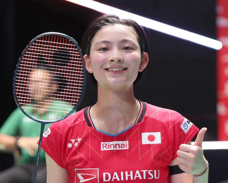 勝利に喜ぶ宮崎友花＝２０２５年７月