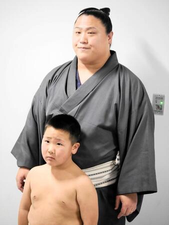 　若隆景と長男の浬くん