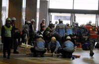 救急訓練が行われた国技館エントランス