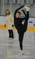 氷上練習を公開した島田麻央（撮影・金居みつよし）