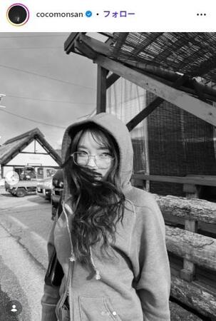 村瀬心椛のインスタグラム（＠ｃｏｃｏｍｏｎｓａｎ）から。かわいさとカッコよさが融合するファッションも（２５年８月２４日付）