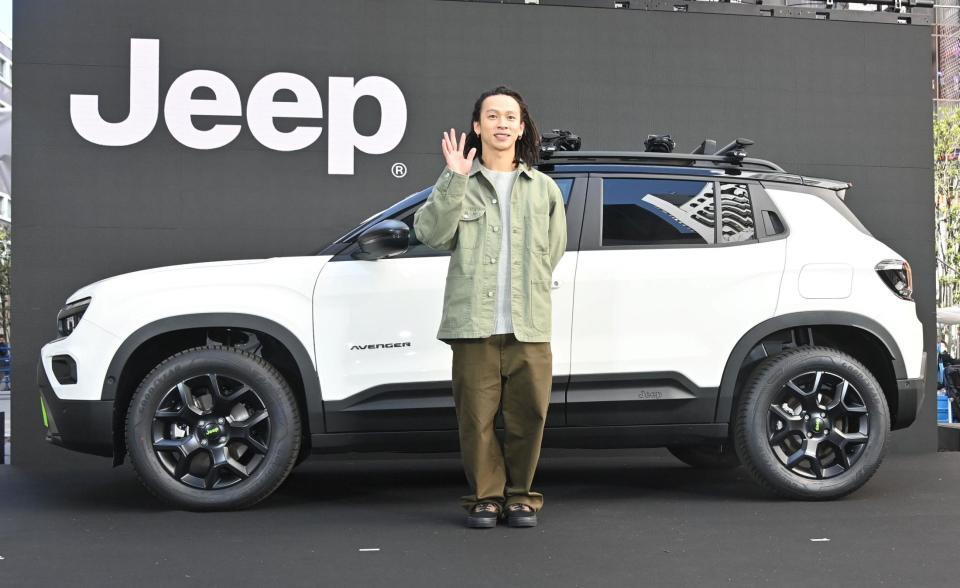 新型Ｊｅｅｐ］」プレス発表会に登場したＪｅｅｐブランドアンバサダーの平野歩夢（撮影・持木克友）
