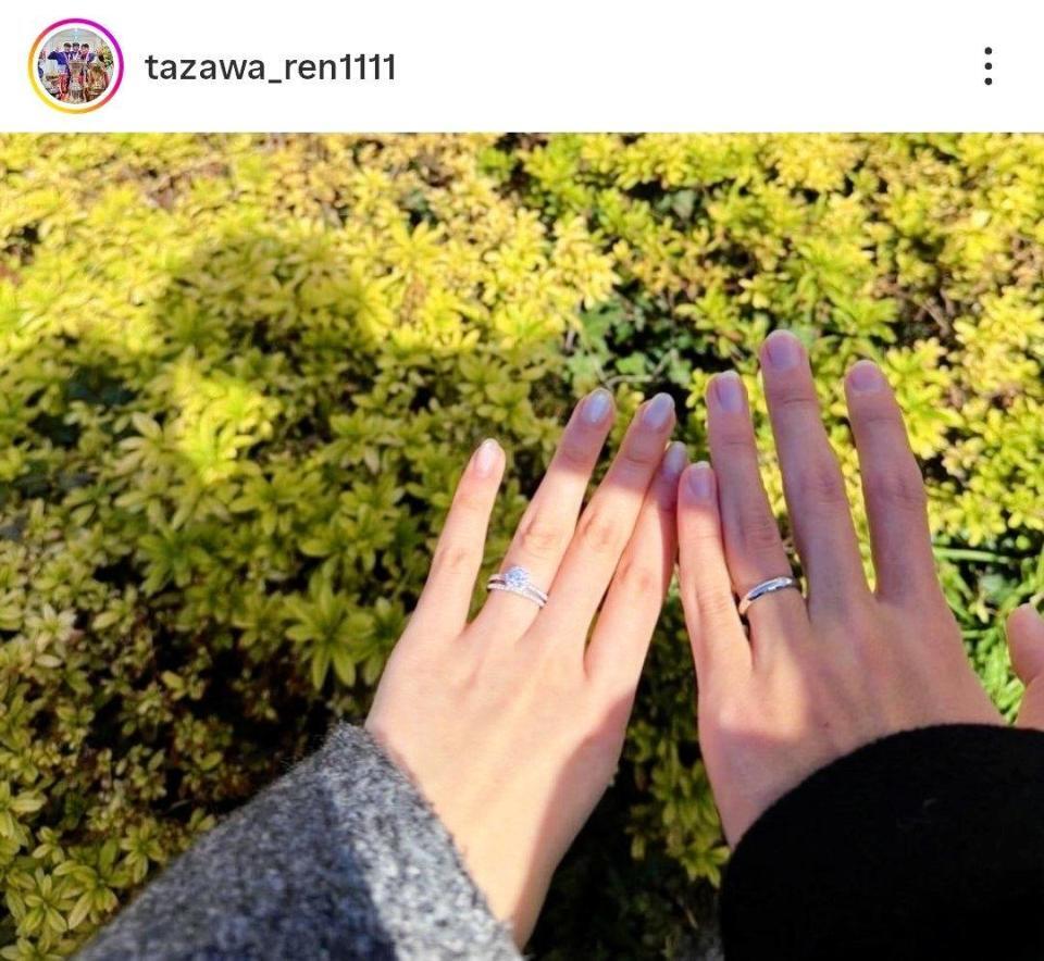 　田沢廉のインスタグラム（ｔａｚａｗａ＿ｒｅｎ１１１１）より 