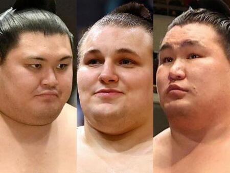 （左から）大の里、安青錦、豊昇龍