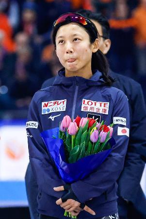 　女子オールラウンド部門総合３位になった高木美帆＝ヘーレンフェイン（共同）