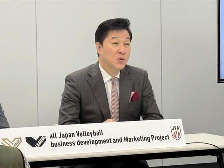 ＳＶリーグとの新プロジェクトの進捗報告会に出席した川合会長