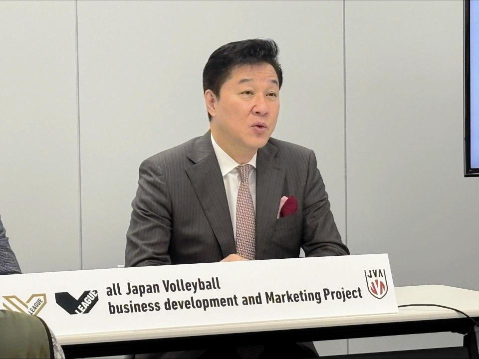 ＳＶリーグとの新プロジェクトの進捗報告会に出席した川合会長