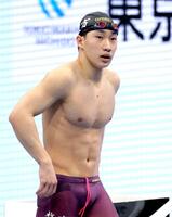 男子２００ｍ平泳ぎを４位で予選通過した大橋信（撮影・西岡正）