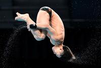 男子高飛び込みで優勝した玉井陸斗