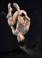 男子高飛び込み決勝　優勝した玉井陸斗の演技