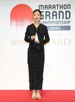 ＭＧＣシリーズ２０２５-２６アワード新人賞を獲得した矢田みくに＝２７日午後、東京都渋谷区神宮前のＷＩＴＨ　ＨＡＲＡＪＵＫＵ　ＨＡＬＬ（撮影・伊藤笙子）