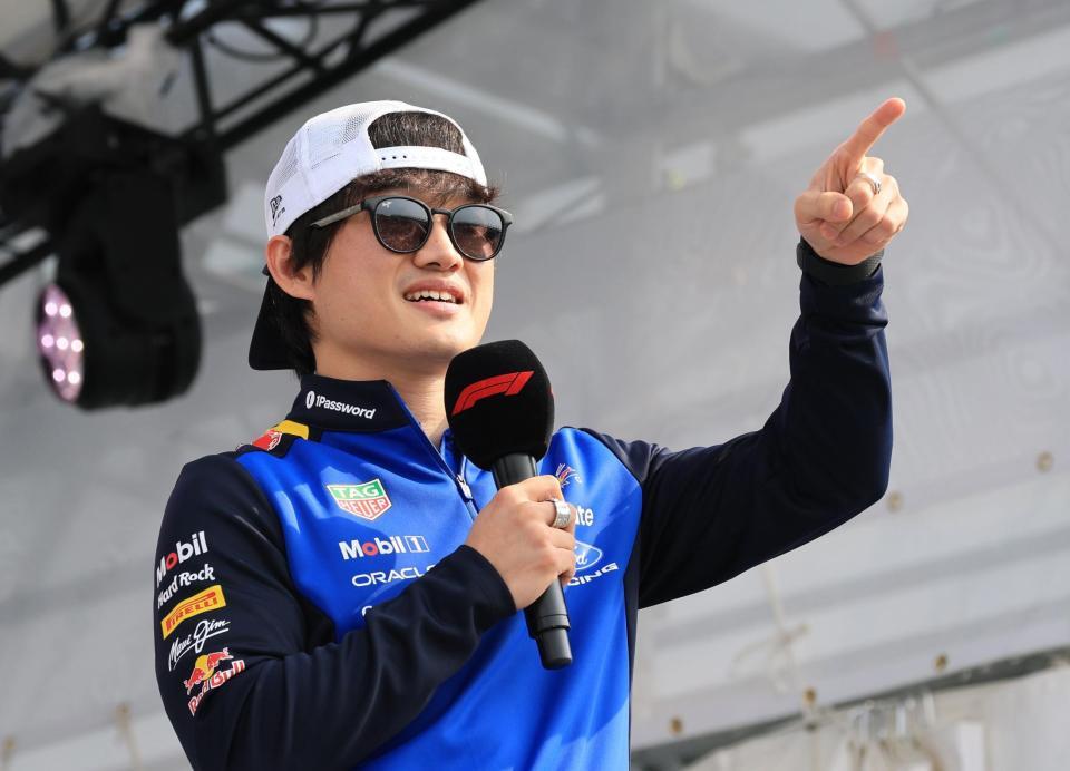 トークイベントに参加したレッドブル・フォードの角田裕毅（撮影・神子素慎一）