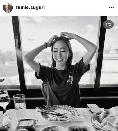 村主章枝さんのインスタグラム（＠ｆｕｍｉｅ．ｓｕｇｕｒｉ）から