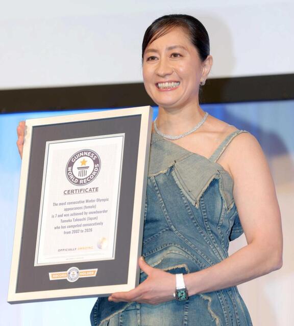 　女子選手の最多五輪出場をギネス世界記録認定された竹内智香さん