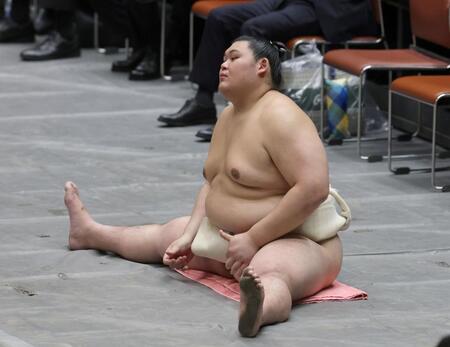 横審稽古総見に参加した大の里（撮影・石井剣太郎）