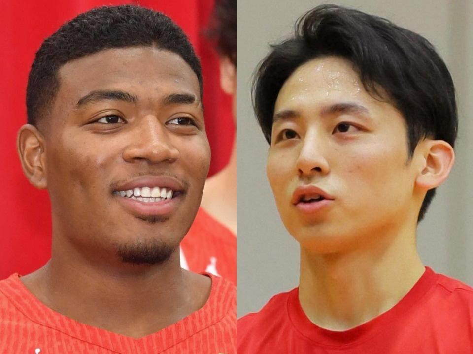 日本代表・八村塁（左）と河村勇輝