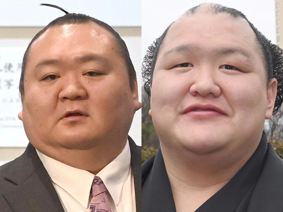 （左から）元宝富士、元北勝富士