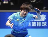 男子準々決勝のドイツ戦でプレーする松島輝空＝ロンドン（共同）