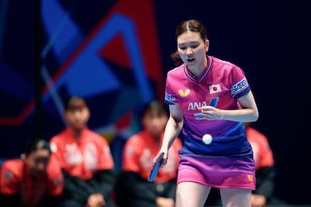 　女子準決勝のドイツ戦でガッツポーズする橋本帆乃香＝ロンドン（ＡＰ＝共同）