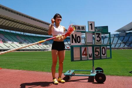 自身の日本記録を更新した諸田実咲（撮影・石湯恒介）
