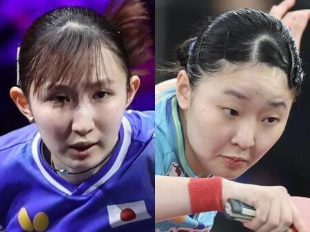 早田ひな（左）と張本美和