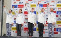 愛知・名古屋アジア大会と世界選手権の代表に決まった（左から）中村遥香、岡村真、杉原愛子、岸里奈、西山実沙