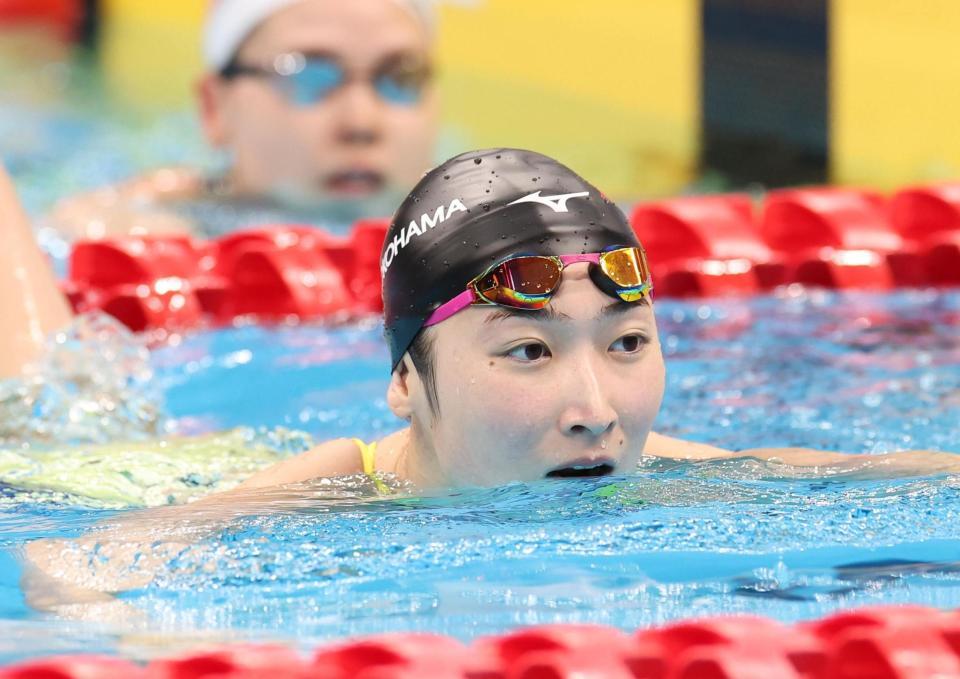 女子１００ｍバタフライで２位の池江璃花子（撮影・佐々木彰尚）
