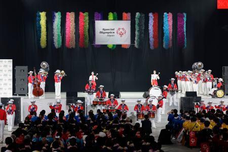 　第９回スペシャルオリンピックス夏季全国大会の開会式＝５日午後、東京都江東区のトヨタアリーナ東京