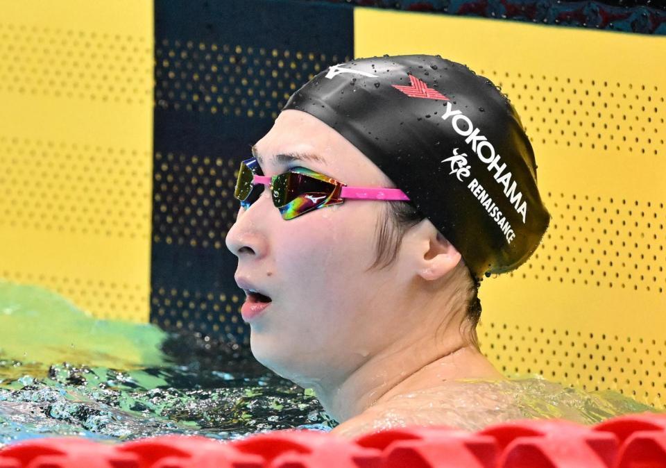 レースを終えタイムを確認する池江璃花子