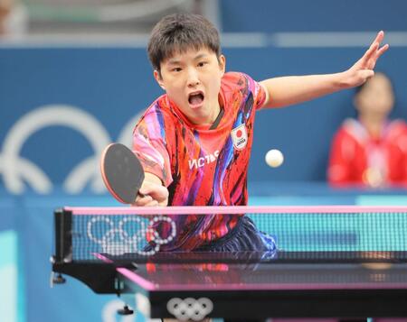 前回大会のパリ五輪男子シングルスで躍動した張本智和＝２４年