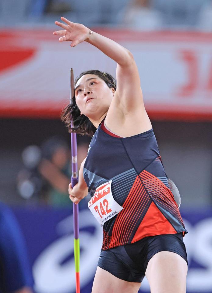 女子やり投げ決勝　北口榛花の５投目