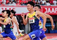男子１００メートル決勝　力走する多田修平