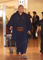 フランスから帰国した豊昇龍（撮影・佐々木彰尚）