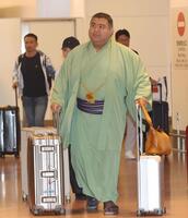 フランスから帰国した高安（撮影・佐々木彰尚）