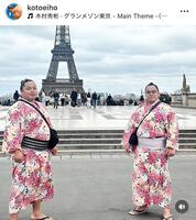 琴勝峰（左）と琴栄峰。琴栄峰後援会のインスタグラム＠ｋｏｔｏｅｉｈｏより
