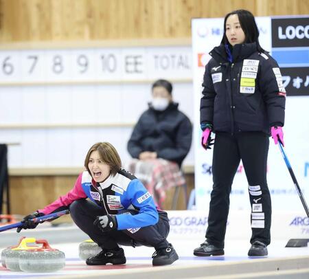 五輪代表決定戦でロコ・ソラーレと対戦した吉村＝２５年９月