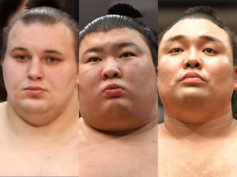 （左から）安青錦、熱海富士、霧島