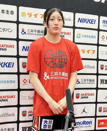 　取材に応じた後藤