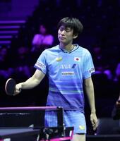 初戦で敗れた戸上隼輔（撮影・佐々木彰尚）