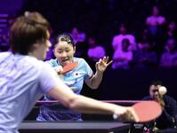 第４ゲームをとった張本美和（撮影・佐々木彰尚）