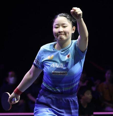４強進出を決めた張本美和（撮影・佐々木彰尚）