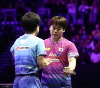 張本智和に敗れた松島輝空（撮影・佐々木彰尚）