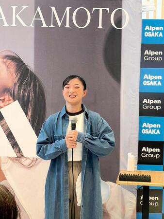 大阪市内でトークショーを行った坂本花織さん（撮影・西下純）