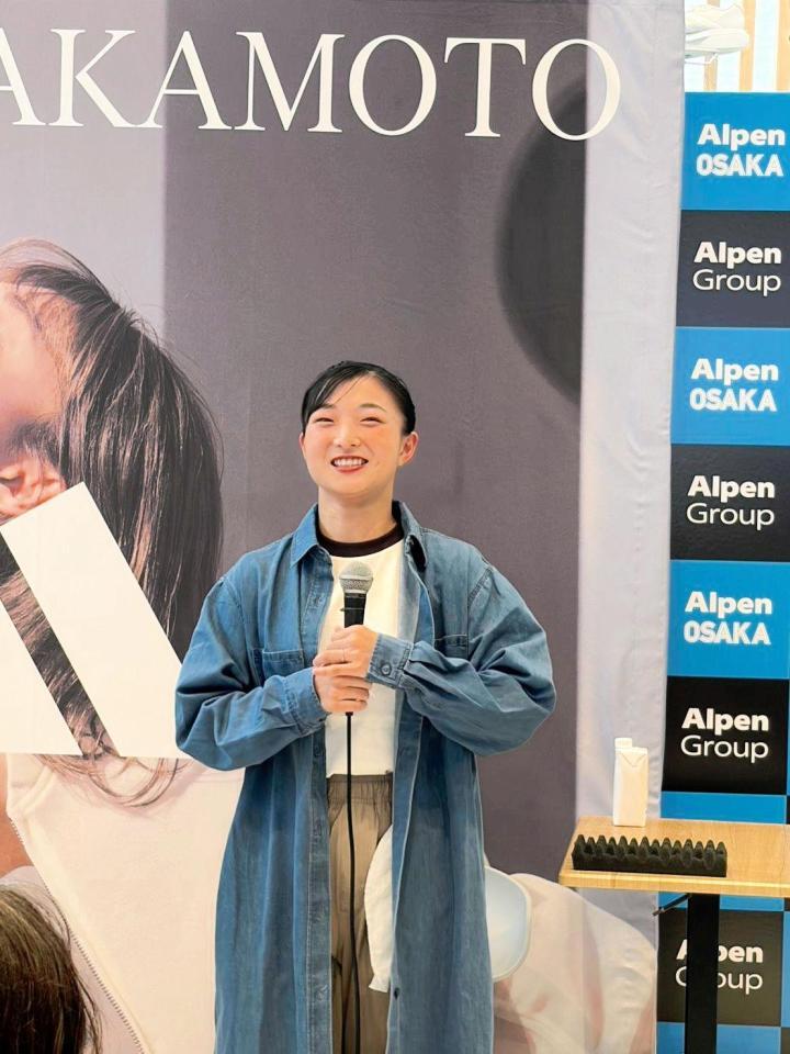 大阪市内でトークショーを行った坂本花織さん（撮影・西下純）